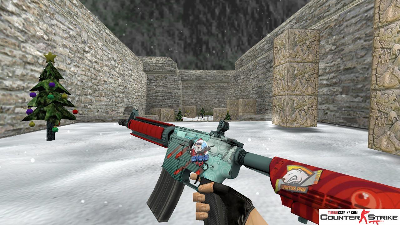 Модель HD M4A4 «Bullet Rain» с наклейками для CS 1.6