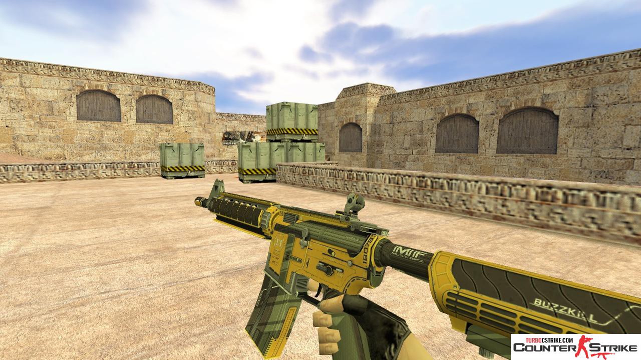 Модель HD M4A4 «Buzz Kill» с анимацией осмотра для CS 1.6