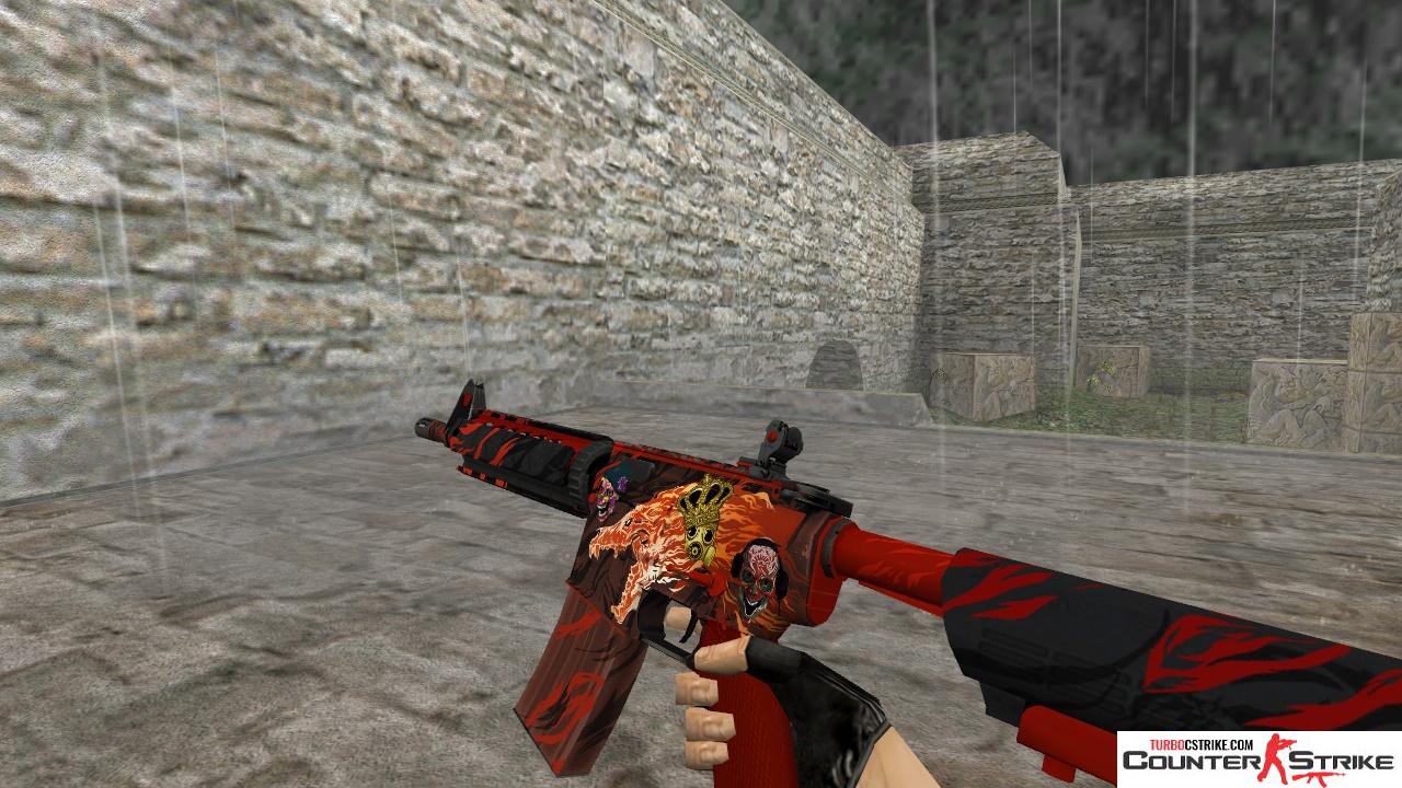 Модель HD M4A4 «Howl» с наклейками для CS 1.6