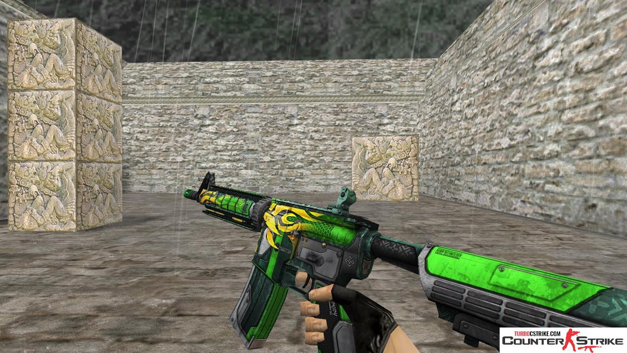 Модель HD M4A4 «Jalapeno» с анимацией осмотра для CS 1.6