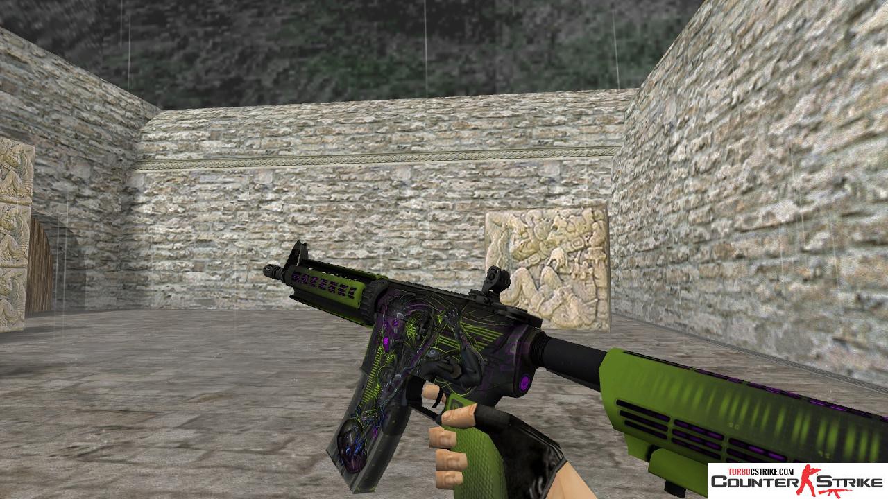 Модель HD M4A4 «Reset» с анимацией осмотра для CS 1.6