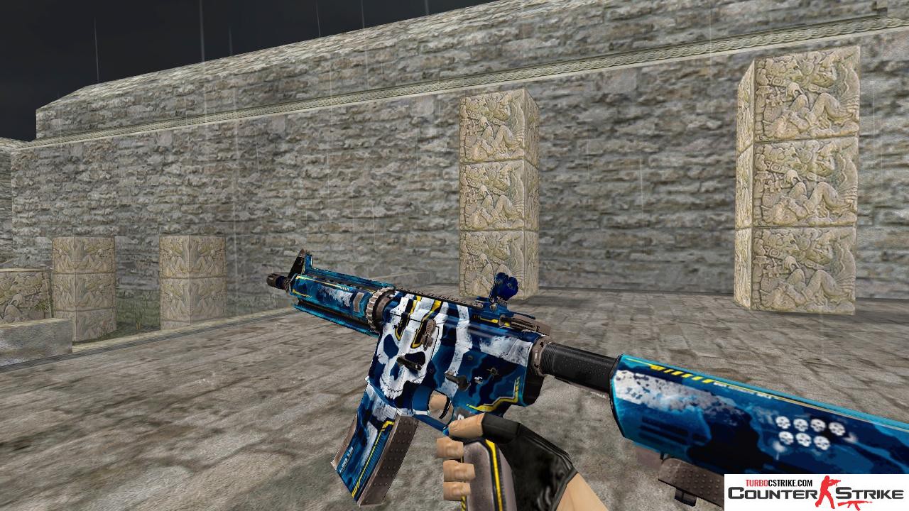 Модель HD M4A4 «Ultramarine Maniac» с анимацией осмотра для CS 1.6