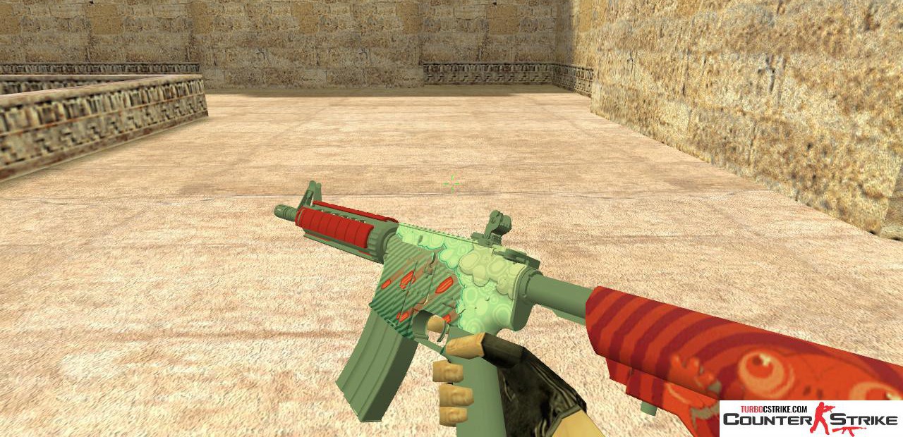 Модель M4A4 «Bullet Rain» с анимацией осмотра для CS 1.6
