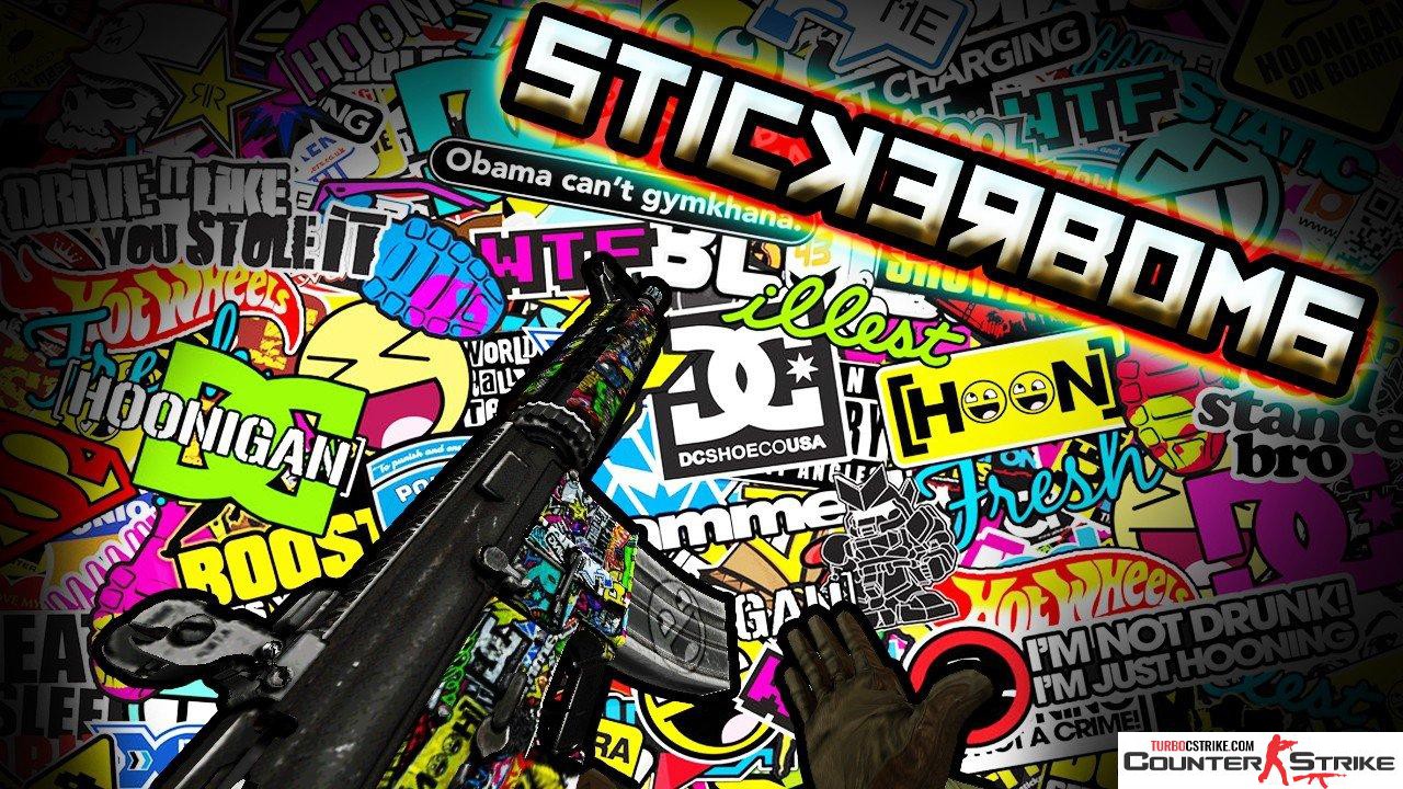 Модель M4A4 «Sticker Bomb» для CS 1.6