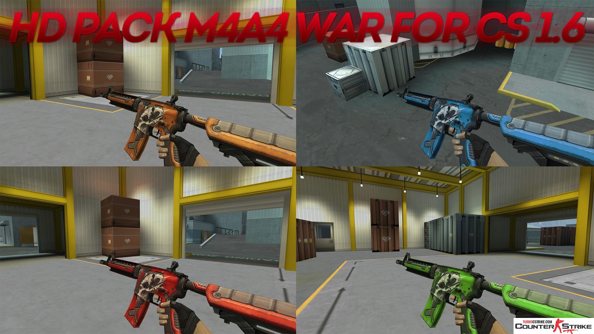 Пак скинов M4A4 «War» для CS 1.6
