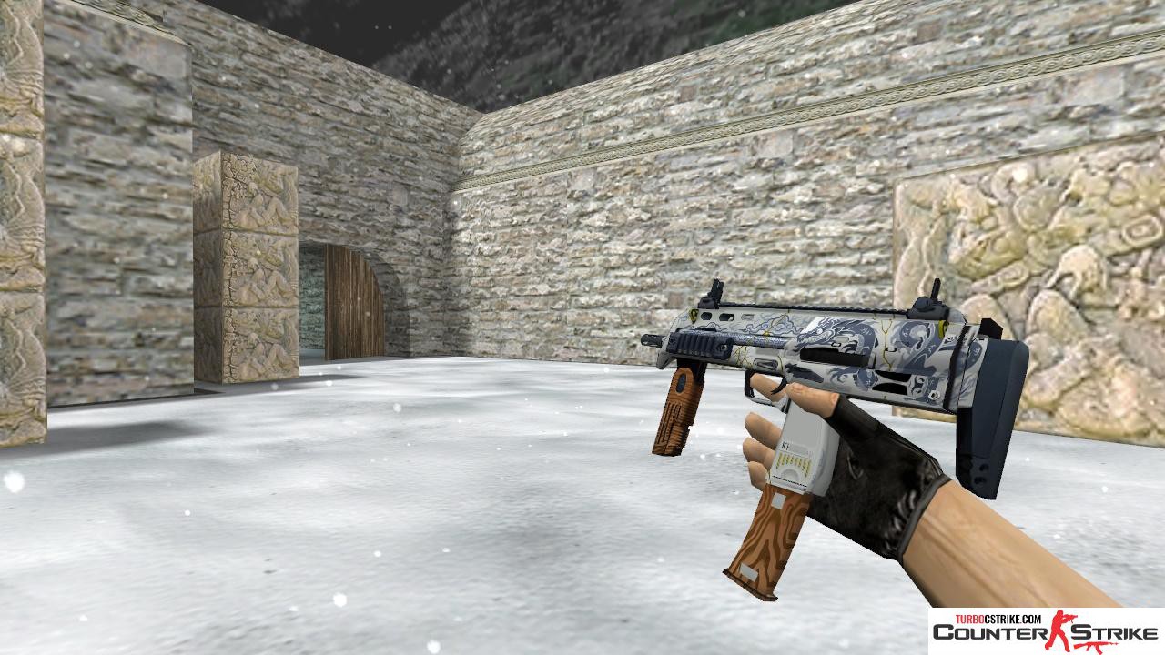 Модель HD MP7 «Kintsugi» с анимацией осмотра для CS 1.6