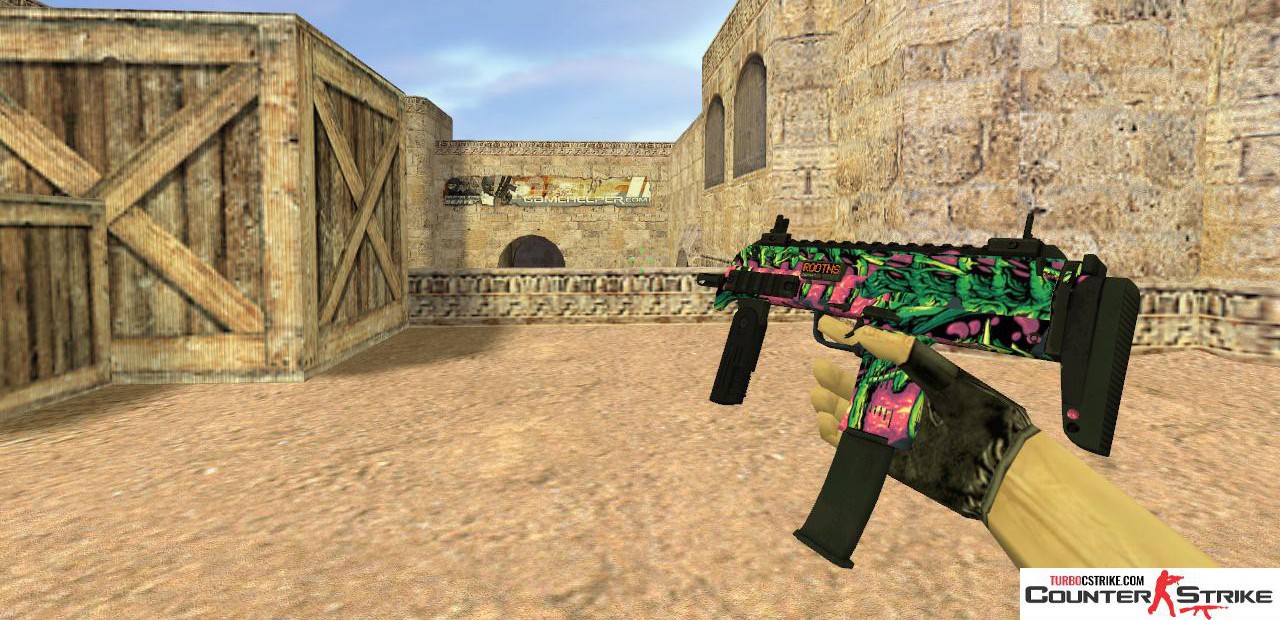 Модель MP7 «Necrovore» с анимацией осмотра для CS 1.6