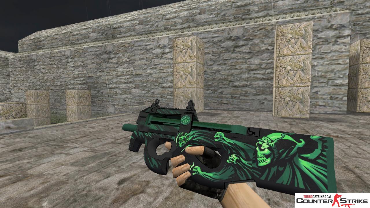 Модель HD P90 «Grim» с анимацией осмотра для CS 1.6