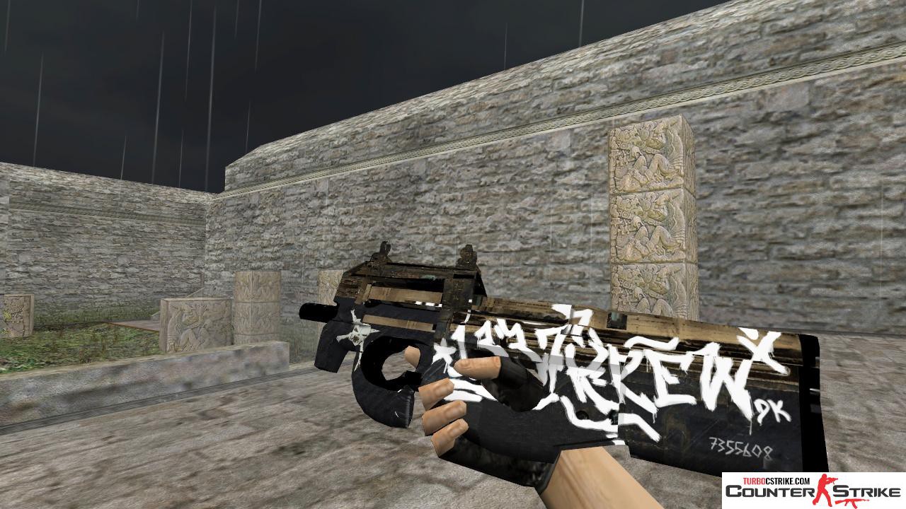Модель HD P90 «Wasteland Rebel» с анимацией осмотра для CS 1.6