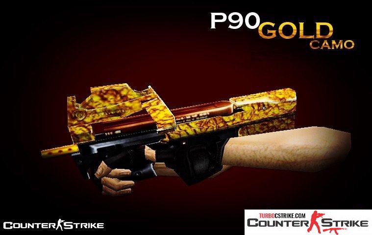 Модель P90 «Golden Camo» для CS 1.6