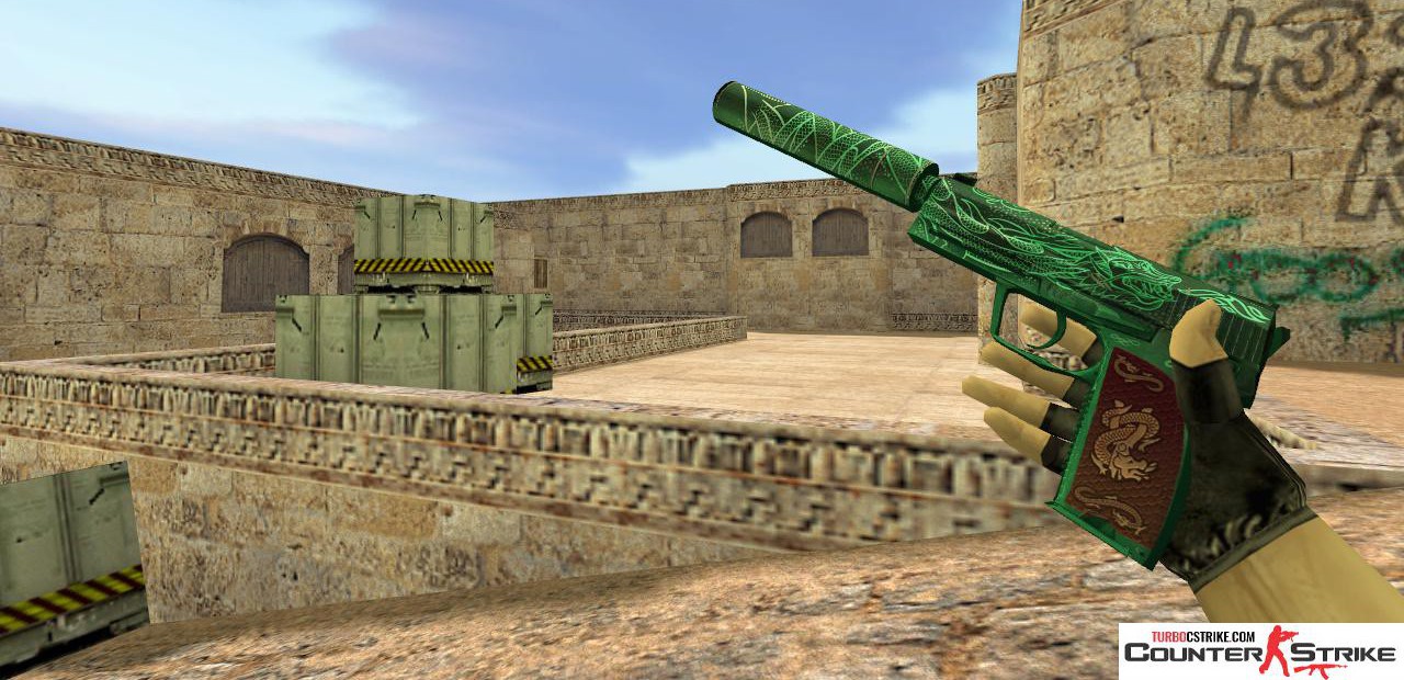 Модель HD USP «Dynasty Dragon» с анимацией осмотра для CS 1.6