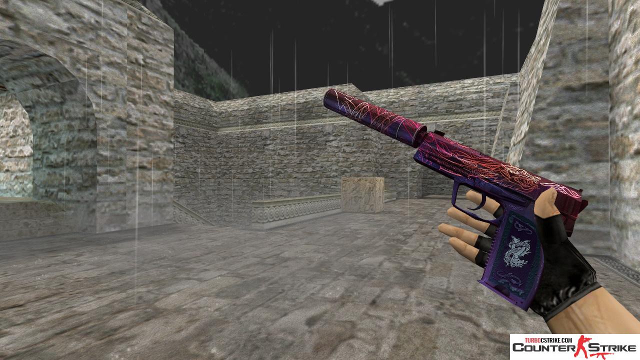 Модель HD USP «Nightfire Dragon» с анимацией осмотра для CS 1.6