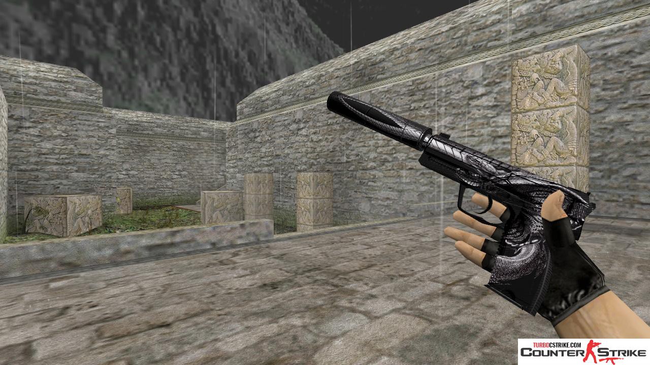 Модель HD USP «Silver Snake» с анимацией осмотра для CS 1.6