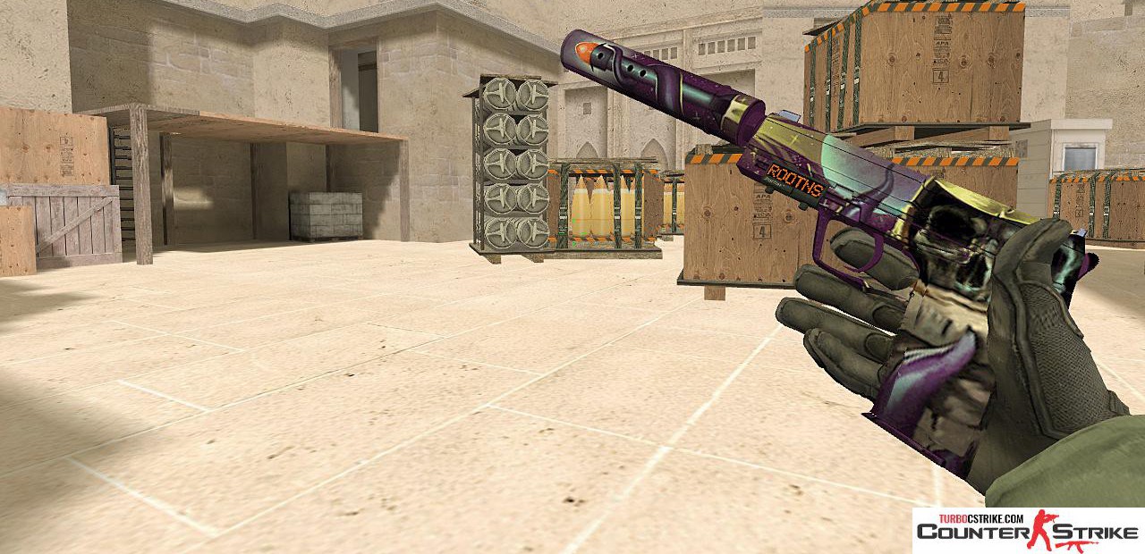 Модель USP «Desolate Space» с анимацией осмотра для CS 1.6